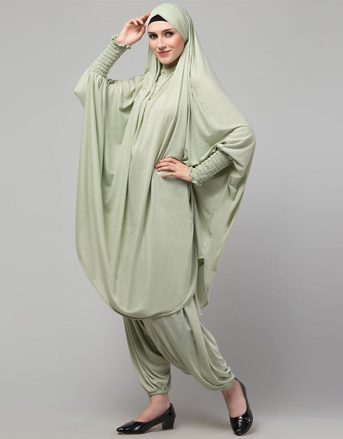Dubai SMOKING AT SLEEVE JERSEY KHIMER WITH HAREM PANT Back View