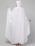 Muslimah White Irani Kaftan with thread embroidered Back View