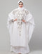 Arabic White matt Nida Golden Embroidery Abaya Front View