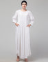 Chic 3 pcs set of White Abaya Khimer and Nose piece Back View