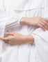 Chic 3 pcs set of White Abaya Khimer and Nose piece Lifestyle Images