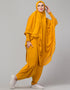 Islamic SMOKING AT SLEEVE JERSEY KHIMER WITH HAREM PANT IN MUSTURD Back View