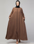 Modest Daily Abaya with Detachable Zipper In the Color Brown