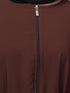 Women Basic Abaya with Long Sleeves and Front Zipper In the Shade of Brown
