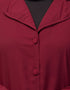 Women Abaya with coat-style collar and self-fabric buttons In the Shade Maroon