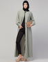 Modest Abaya with Round Neckline and A-line Silhouette for Daily Wear In the Color Sage Green
