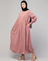 Dubai Abaya with pleats and bell sleeves stylish look In the Shade of Lt Pink