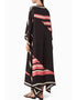 Black Soft Silk Crepe Kaftan Back View