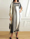 Beige And Black Soft Satin Silk Kaftan