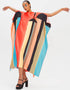 Peach Fancy Soft Satin Silk Kaftan Closure View