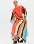 Peach Fancy Soft Satin Silk Kaftan Back View