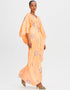 Black And White Fancy Soft Silk Crepe Kaftan Back View