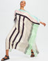 Cream Fancy Soft Satin Silk Kaftan Closure View