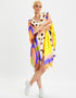 Multi Fancy Soft Satin Silk Kaftan Closure View