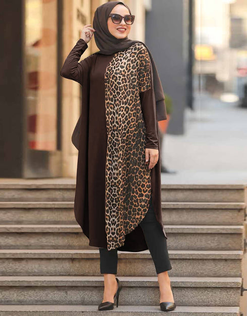 Brown Latest Printed Kaftans Closure View