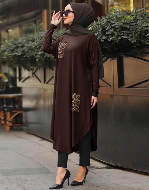 Brown Latest Printed Kaftans Closure View