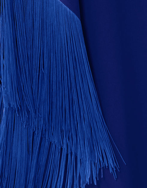 Royal Blue V-Neck Style Fringed Kaftans womens kaftan