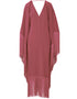 Salmon V-Neck Style Fringed Kaftans Back View