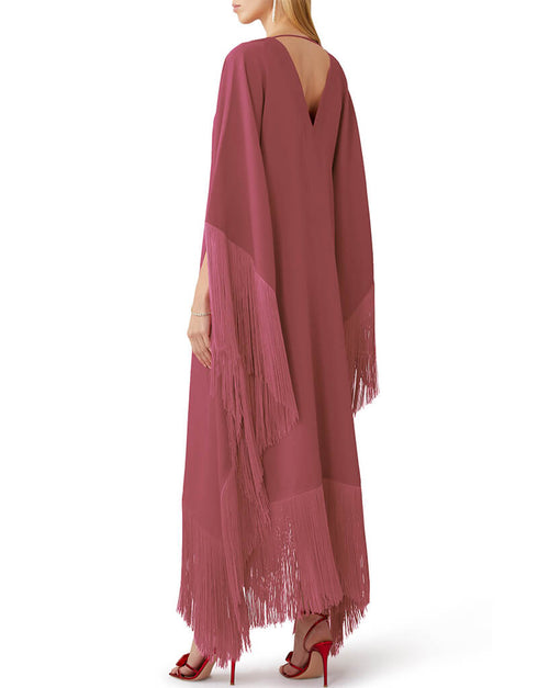 Salmon V-Neck Style Fringed Kaftans Buy pretty Kaftan