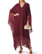 Wine V-Neck Style Fringed Kaftans