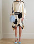 Pastel Grey Latest Printed Maxi Dress Closure View