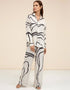 Black Latest Printed Oversize Shirt & Pant Closure View