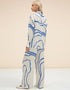 Blue Latest Printed Oversize Shirt & Pant Back View
