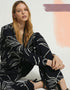 Black Latest Printed Oversize Shirt & Pant Closure View
