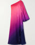 Medium Red Violet Heavy Designer Digital Printed Maxi Style Dress Closure View