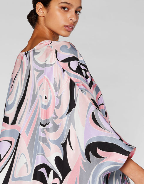 Carousel Pink Heavy Designer Digital Printed Maxi Style Dress designer kaftan