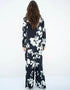 Black Latest Heavy Designer Maxi Dress Closure View