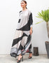 Foggy Grey Heavy Designer Digital Printed Maxi Style Dress Back View