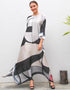 Foggy Grey Heavy Designer Digital Printed Maxi Style Dress Buy silk kaftan online