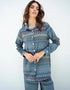 Marble Blue Heavy Designer Digital Printed Over Size Shirt And Pant Closure View