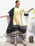 Peach Yellow Heavy Designer Digital Printed Maxi Style Dress Back View
