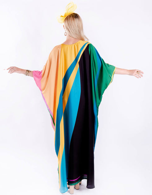 Multi Color Heavy Designer Digital Printed Maxi Style Dress Buy Kaftan For Women Online