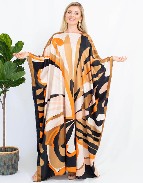 Light Orange Heavy Designer Digital Printed Maxi Style Dress