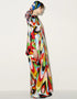 Multi Color Soft Satin Silk Maxi Dress