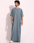 Slate Grey Thobe Persian Cotton Blend Digital Printed Work