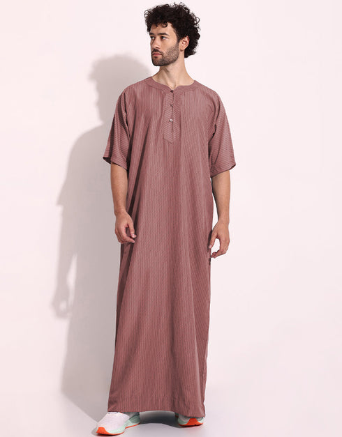 Rosy Brown Thobe Persian Cotton Blend Digital Printed Work