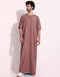 Rosy Brown Thobe Persian Cotton Blend Digital Printed Work
