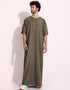 Roman Coffee Thobe Persian Cotton Blend Digital Printed Work