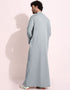 Blue Thobes Mulburry Cotton Digital Printed Work Closure View