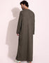 Brown Thobes Twill Digital Printed Work Closure View