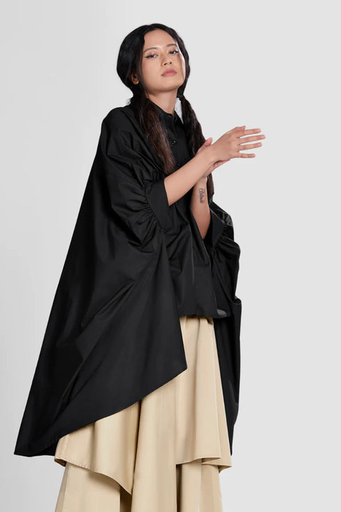 Black Natural Cotton Gown