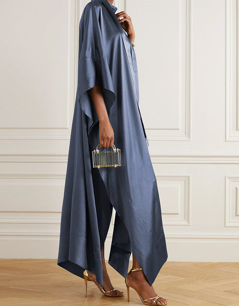 Bright Grey Heavy Designer Heavy Maxi Dress Back View