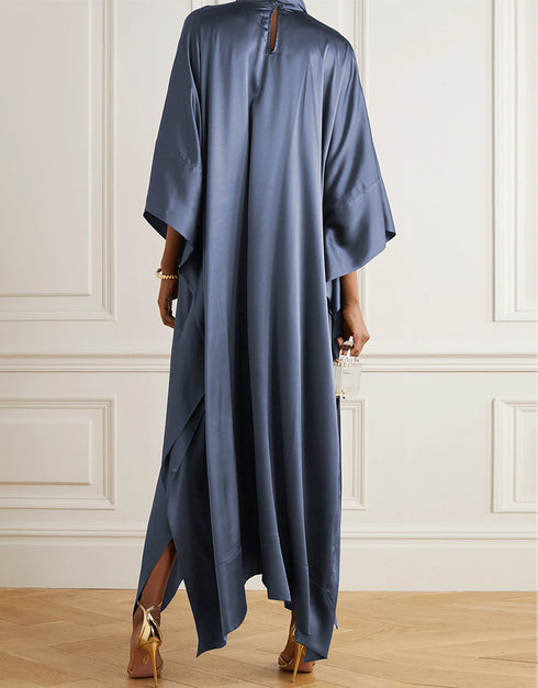 Mercury Grey Heavy Designer Heavy Maxi Dress Closure View