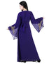 Muslimah Navy Blue Georgette Pearl Embroidery Kaftan