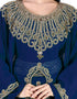 Traditional Blue Colored Georgette Heavy Farasha