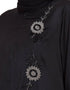 Dubai Front zip and slit hand work Nida Abaya Black